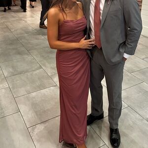 Rose wedding guest dress